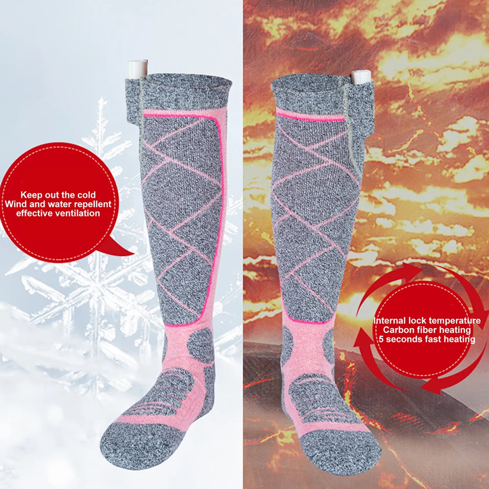 Electric Thermal Socks 3.7v Battery Foot Warm Socks Elastic Comfortable 3 Modes Adjustable for Fishing Camping for Hiking Skiing