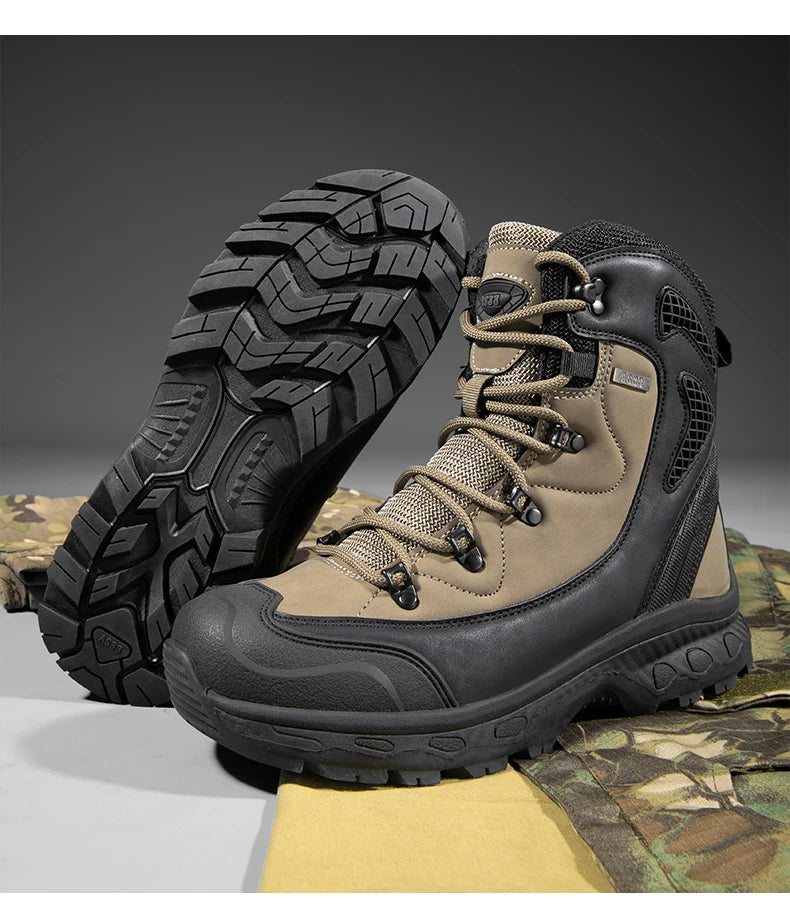 Men's mountain climbing motorcycle boots, outdoor hiking boots, fashionable boots