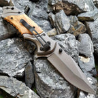 1Pc Single-handed Quick-opening Folding Knife, High-hardness Solid Wood Outdoor Folding Knife, Multi-functional Folding Knife