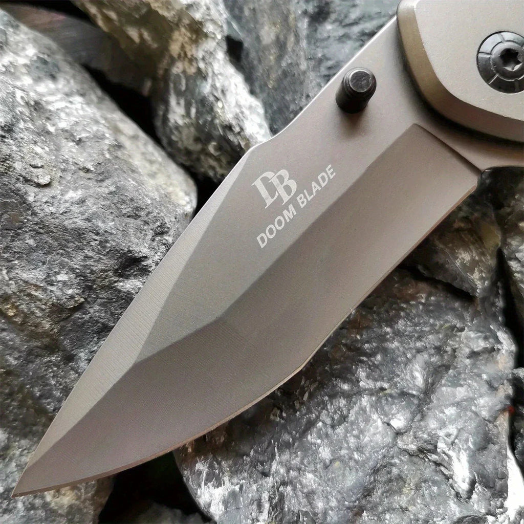1Pc Single-handed Quick-opening Folding Knife, High-hardness Solid Wood Outdoor Folding Knife, Multi-functional Folding Knife