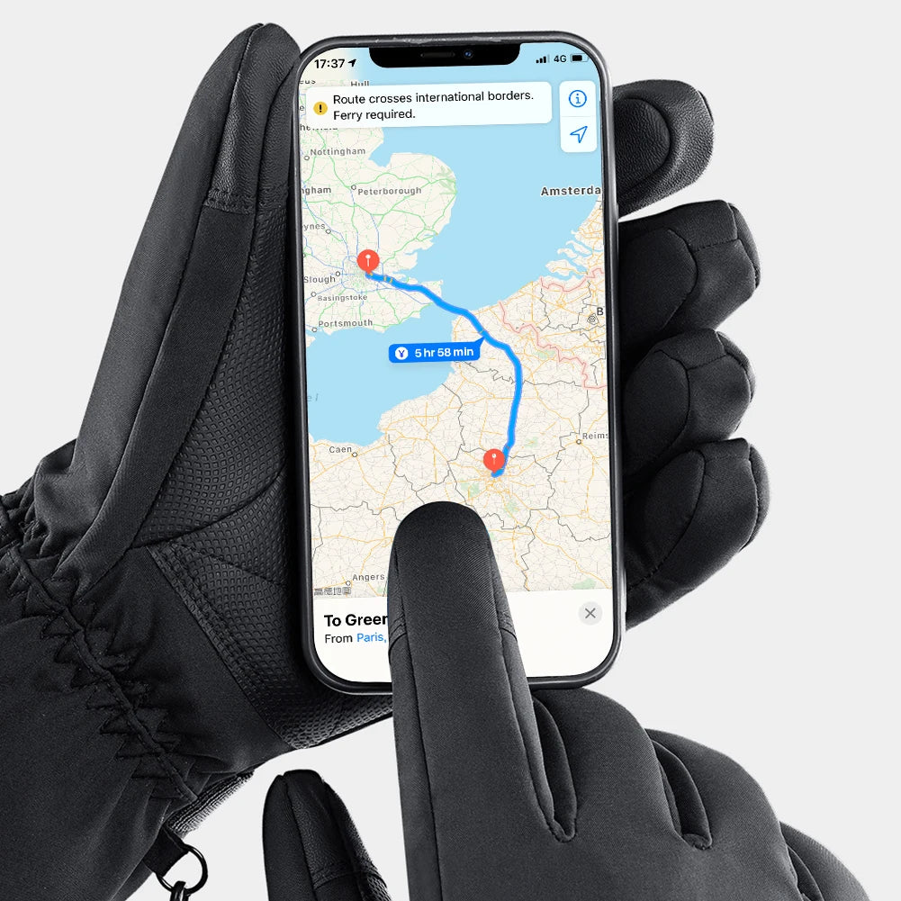 Motorcycle Heated Gloves Winter Motorcycle Waterproof Touch Screen Ski Heated Gloves 3 Gear Temperature Heating Thermal Gloves