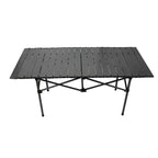 Folding Camping Table Black Spacious Storage Basket 47.24in Carbon Steel Portable Roll Up Outdoor Table