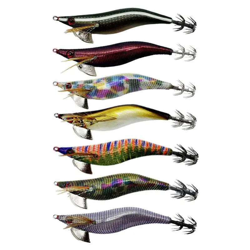 Glowing Squid Jigs Saltwater Shrimp Lures Fluorescent Artificial Fishing Baits Realistic Freshwater Fish Luring Tools supplies