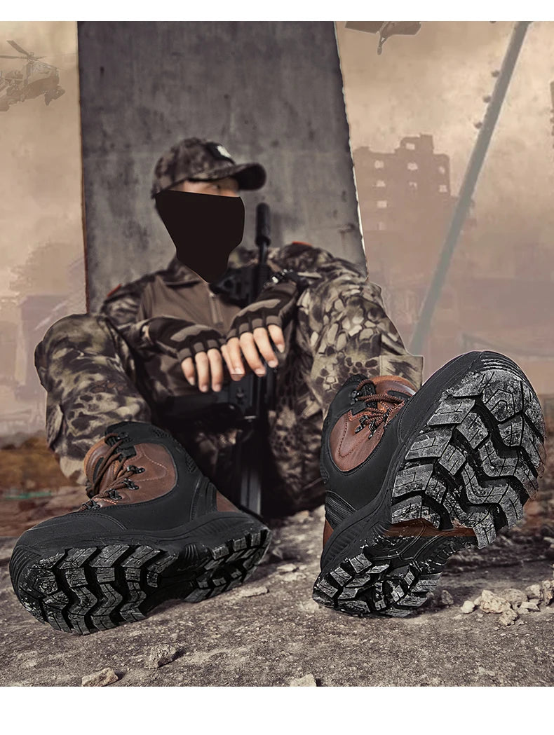 Men's mountain climbing motorcycle boots, outdoor hiking boots, fashionable boots