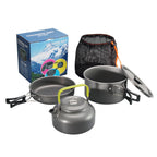 Camping Cookware Kit, 2-3 Person Camping Cookware Set Non Stick Pot and Pans Lightweight
