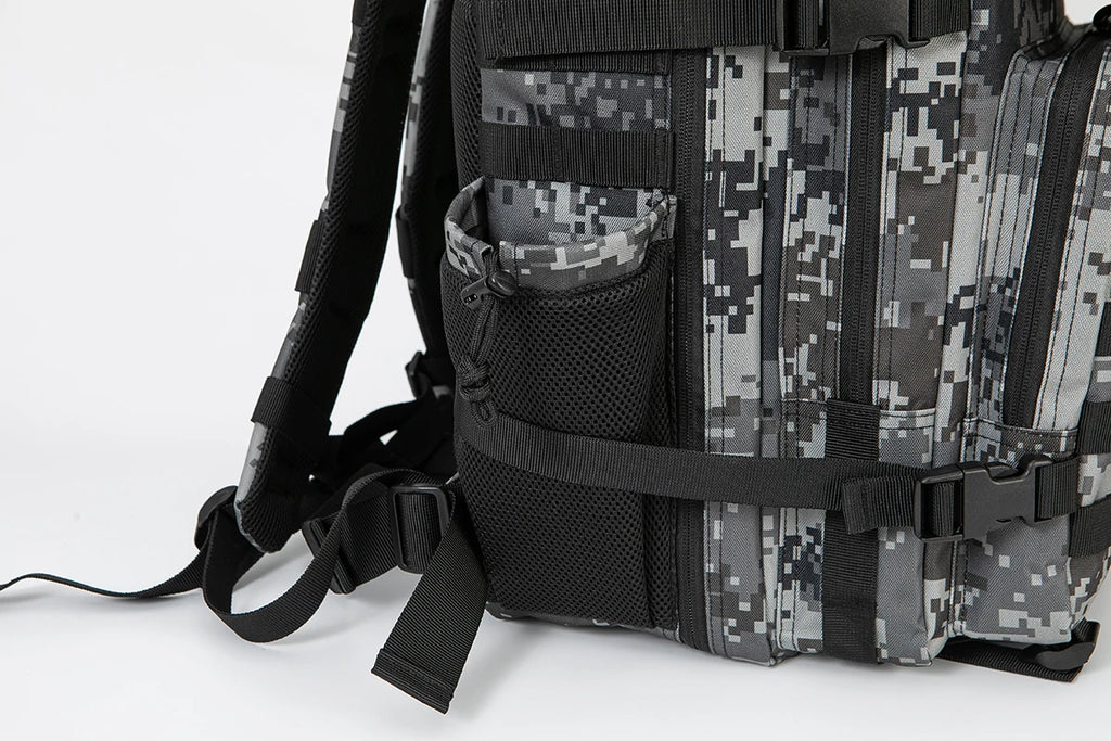 45L Tactical Backpack Hunting Rucksack with Dual Cup Holders  Outdoor camping equipment back pack