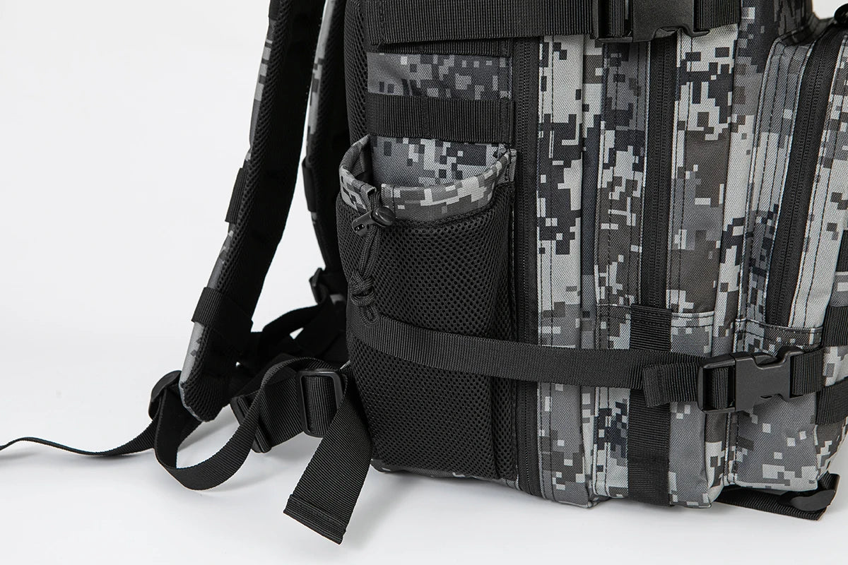 45L Tactical Backpack Hunting Rucksack with Dual Cup Holders  Outdoor camping equipment back pack