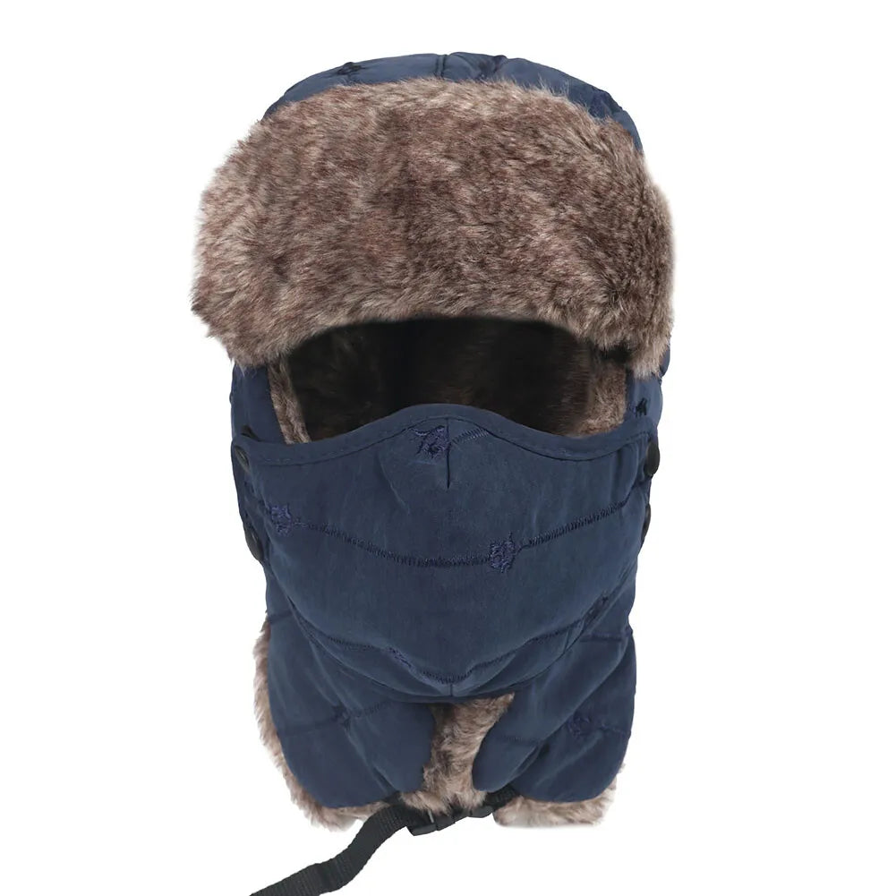 Winter Windproof Thermal Hat Ski Hunting Ear Flaps Cap with Removable Face Mask