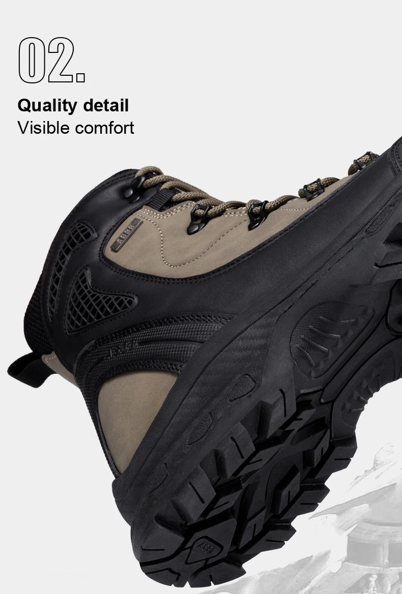 Men's mountain climbing motorcycle boots, outdoor hiking boots, fashionable boots