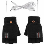 USB Electric Heated Gloves Touchscreen Double-Sided Heating Gloves Fingerless Hands Warmer Electric Thermal Gloves Winter Warmer