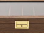 Knife Display Case Knife Storage Box Knife Display Case Organizer Collection Box Glass Metal Flannelette Walnut Color/Black