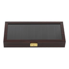 Knife Display Case Knife Storage Box Knife Display Case Organizer Collection Box Glass Metal Flannelette Walnut Color/Black