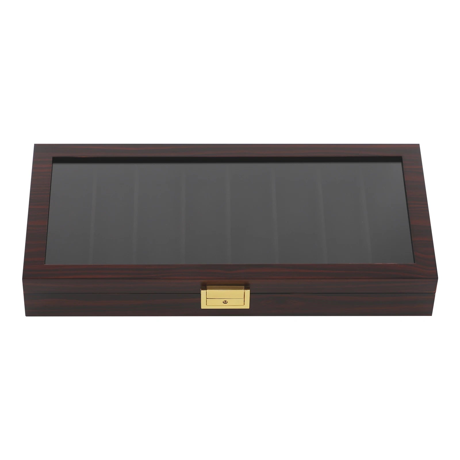 Knife Display Case Knife Storage Box Knife Display Case Organizer Collection Box Glass Metal Flannelette Walnut Color/Black