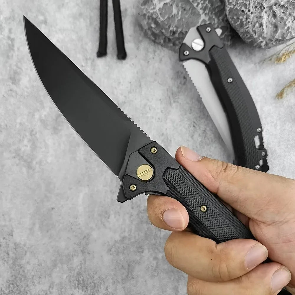 Outdoor Flipper 440C Blade Portable Utility Sharp Tactical Hunting Knife Self Defense Rescue Folding Knife with Clip