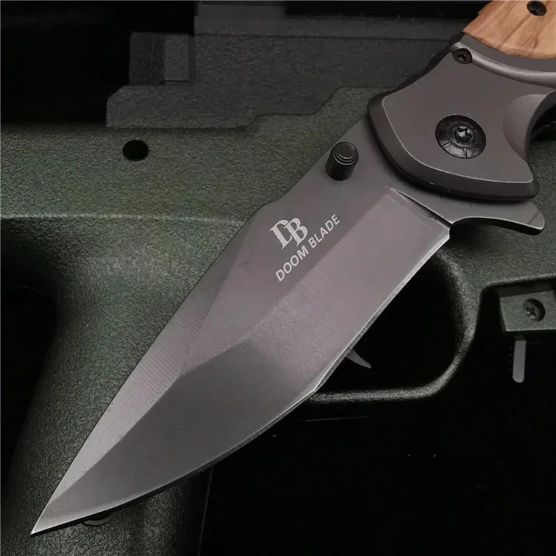 [200MM Camping Survival Pocket Knife] 200MM (8') 58HRC Folding Knife Pocket Knife 7CR13MOV Blade Camping Survival Fishing Fruit