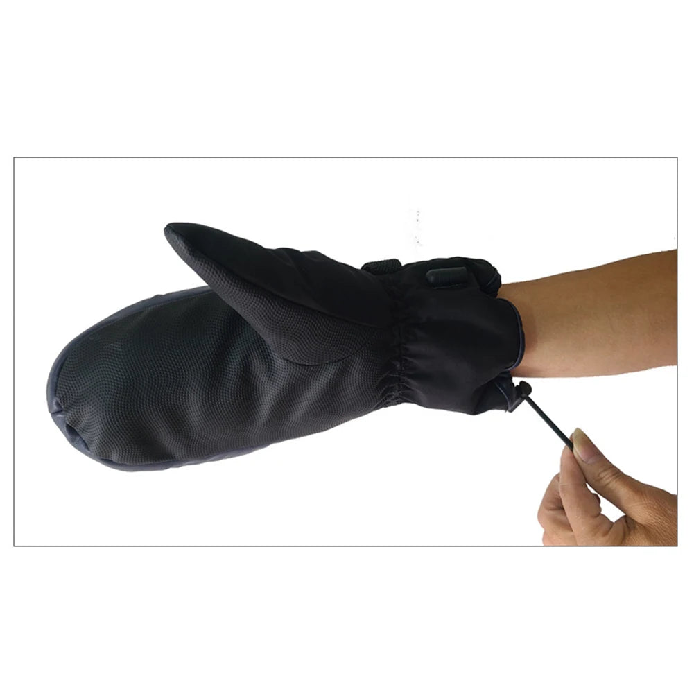 Electric Heated Gloves Motorcycle Winter Moto Heated Gloves Warm Waterproof Rechargeable Heating Thermal Gloves For Snowmobile