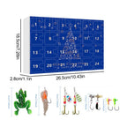 Fishing Advent Calendar Freshwater Bass Baits 24 Days Christmas Countdown Calendar Fishing Lure Kit for Christmas Holiday