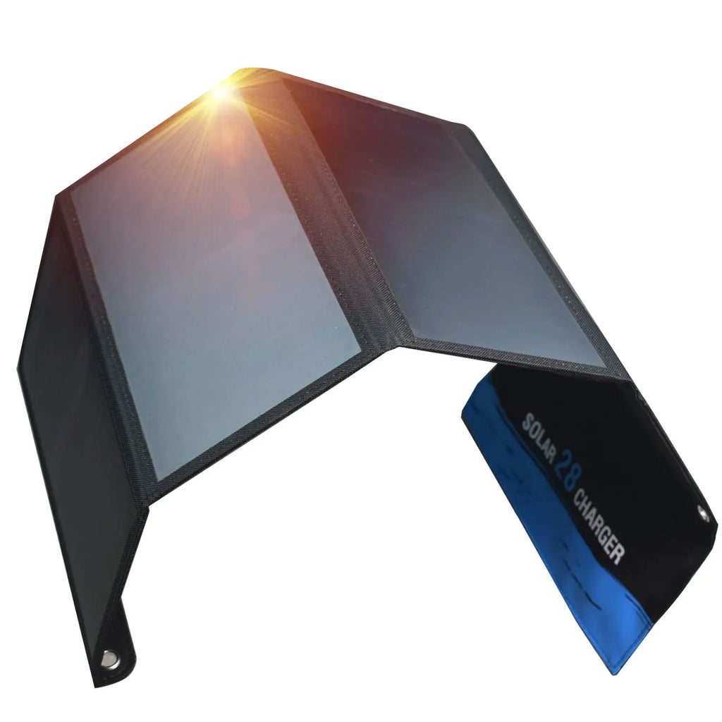 28W Portable Solar Panel 5VFolding Solar Panel 2 USB Ports Phone Charger