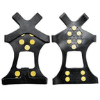 1Pair 10 Teeth Snow Ice Claw Climbing Anti-Slip Ice Grips Shoe Spikes Crampon Cleats Sport Shoes Cover for Walking Hiking Boots