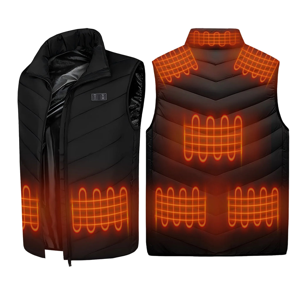 Womens Heated Vest 5 in 1 Smart Controller Lights-out Design, Electric Heated Jackets (Battery Pack Not Included)