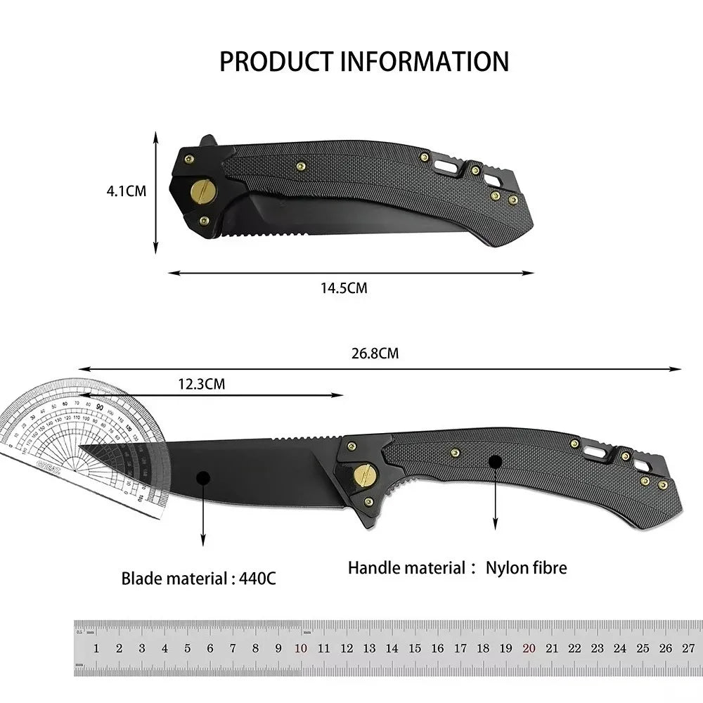 Outdoor Flipper 440C Blade Portable Utility Sharp Tactical Hunting Knife Self Defense Rescue Folding Knife with Clip