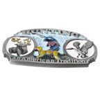 Hunting In The Wild Belt Buckle Colored Hounds Reindeer and Wild Ducks