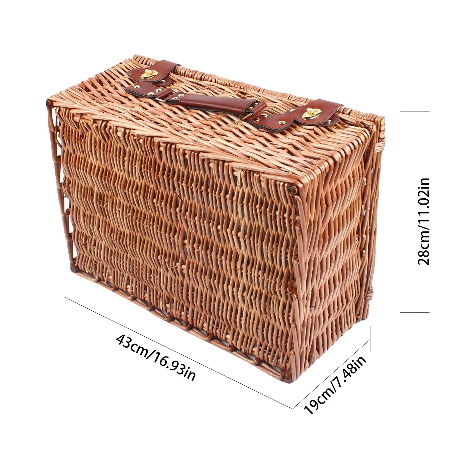 Blue and White Outdoor Picnic Household Storage Basket  Suitable for Excursions, Camping, Hiking, Picnics, Outdoor Parties