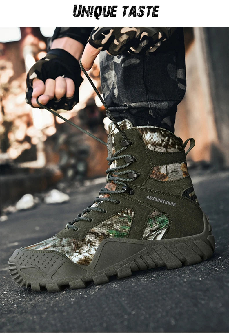 Men's waterproof hiking boots, lightweight outdoor work boots, stylish and durable hiking boots