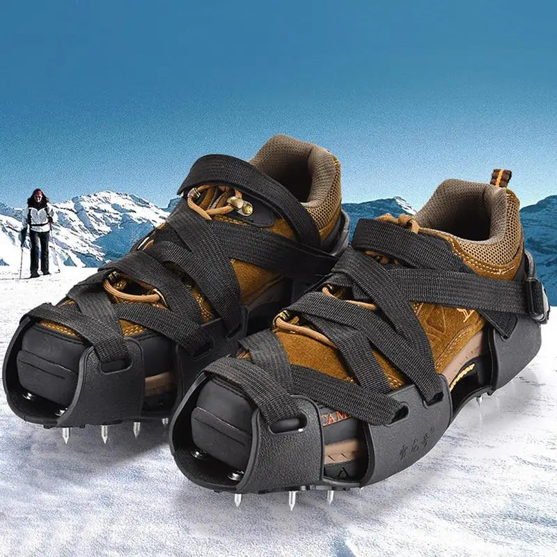 Crampons For Hiking Boots 32-Spikes Crampons Ice Cleats Traction Snow Grips Winter Ice Snow Grips Traction Cleats For Walking