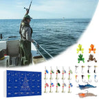 Fishing Advent Calendar Freshwater Bass Baits 24 Days Christmas Countdown Calendar Fishing Lure Kit for Christmas Holiday