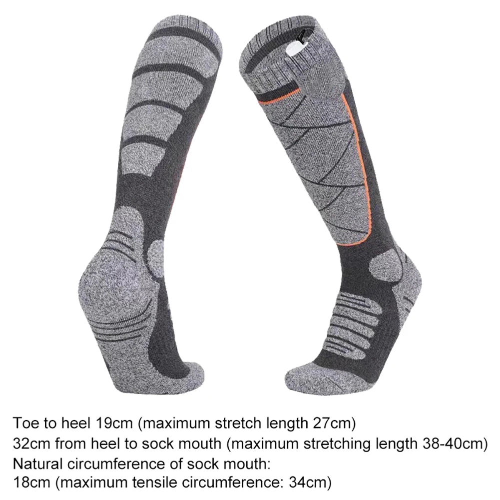 Electric Thermal Socks 3.7v Battery Foot Warm Socks Elastic Comfortable 3 Modes Adjustable for Fishing Camping for Hiking Skiing
