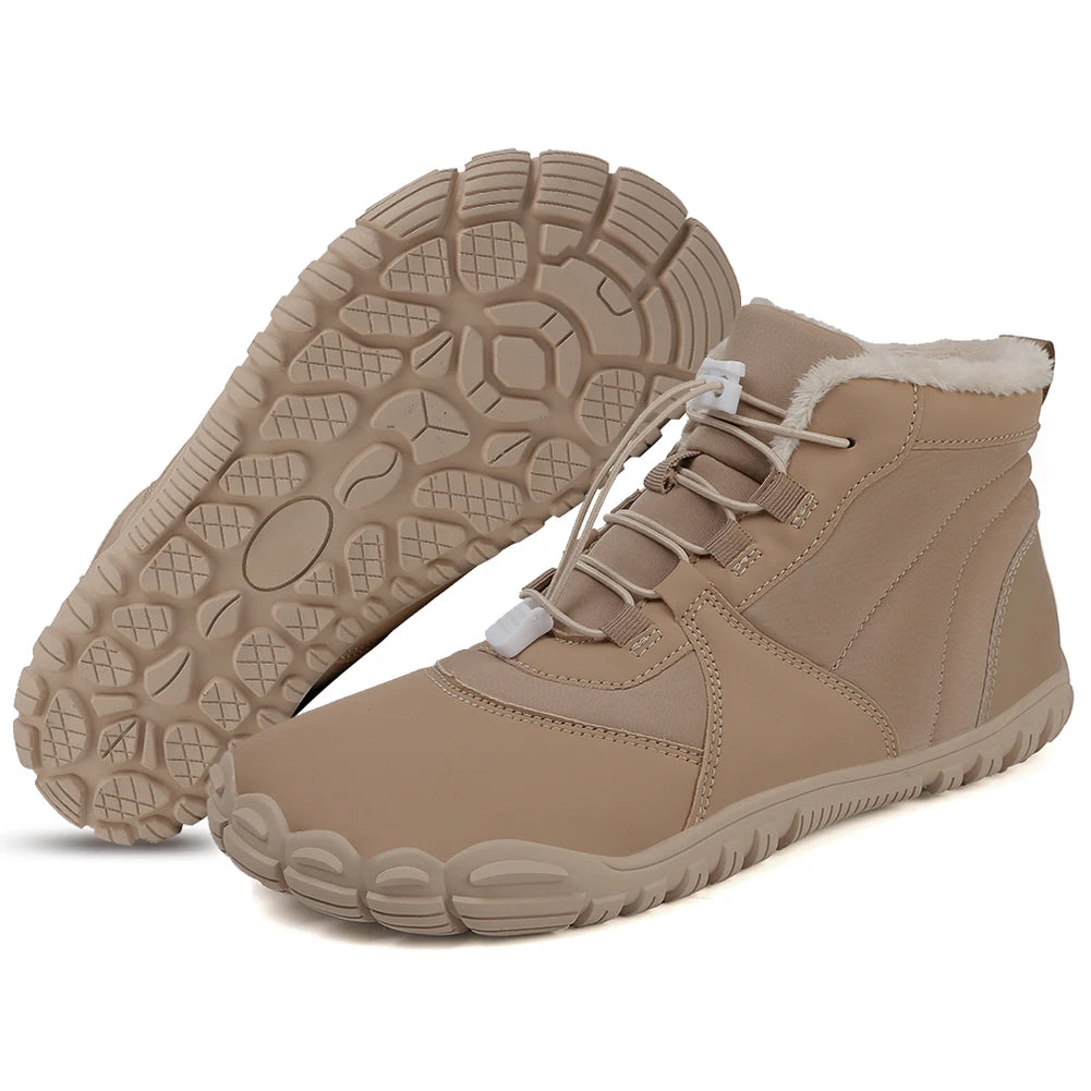 Winter Snow Boots Barefoot Hiking Shoes Anti Slip Cold-Proof Trekking Shoes Lightweight High-Top Booties for Men Women