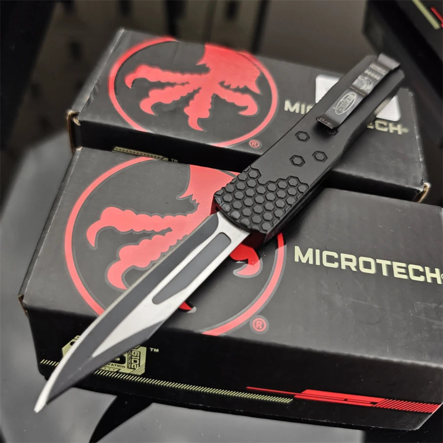F156 Pocket Knife Black Zinc Alloy Handle for Multifunctional Outdoor Self-defense Camping EDC Survival Tool Knives Gift for Men