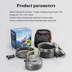 Camping Cookware Kit, 2-3 Person Camping Cookware Set Non Stick Pot and Pans Lightweight