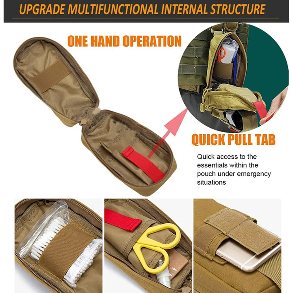 Tactical Medical First Aid Kit Rip-away EMT IFAK Survival Molle Pouch Empty Bag 1000D Tourniquet Holder Waist Bag