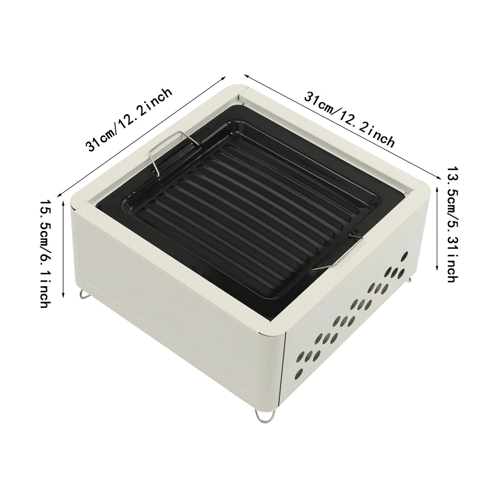31*31*13.5cm Square Tabletop Barbecue Stove, Outdoor Bbq Grill, Barbecue Grill For Outdoor Cooking