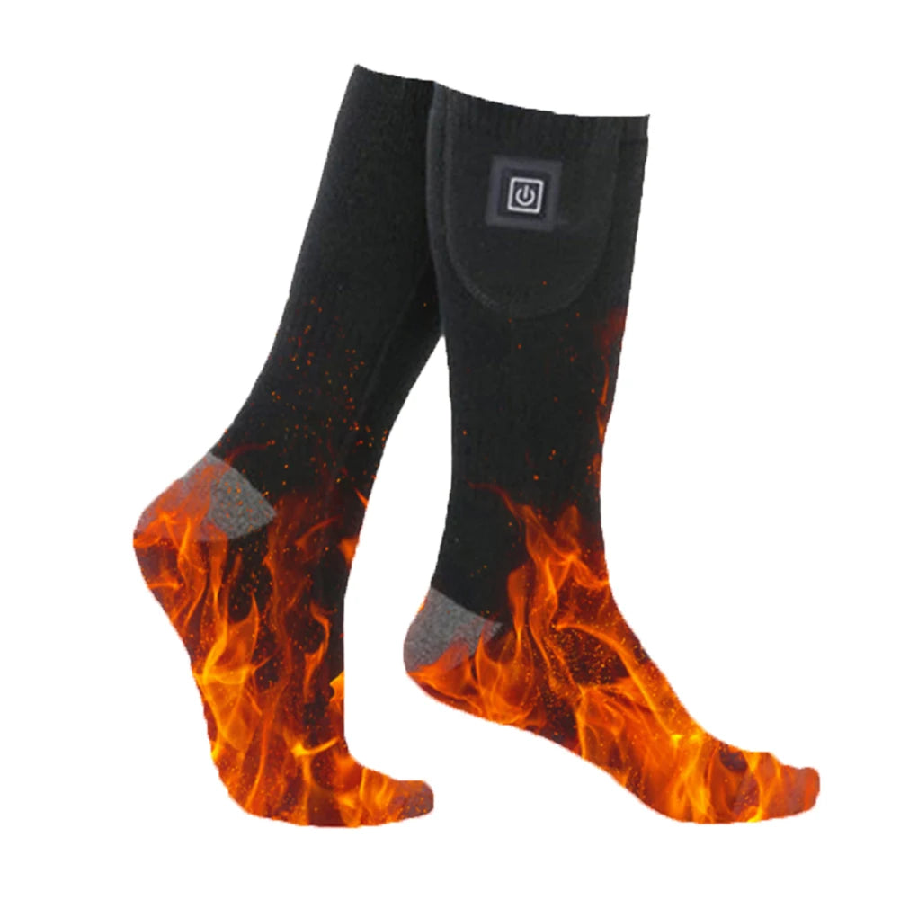Unisex Battery Heated Socks Breathable 3 Level Temperature Rechargeable Heated Socks Cozy Cold-Proof for Camping Fishing Cycling