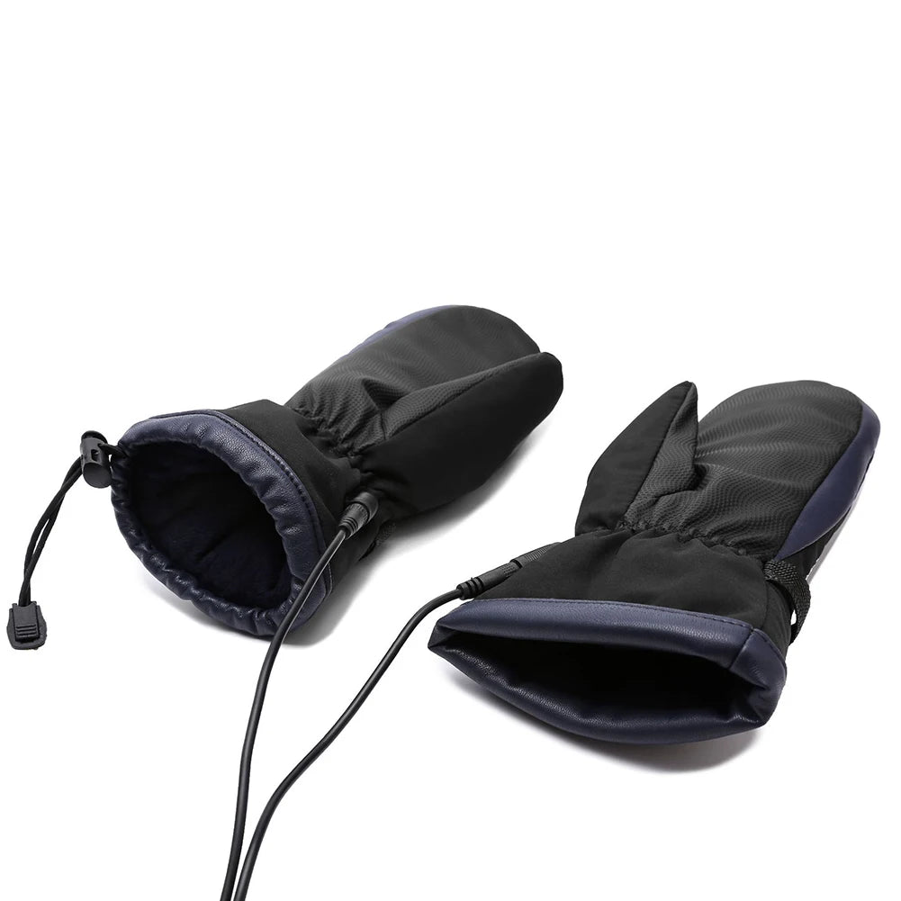 Electric Heated Gloves Motorcycle Winter Moto Heated Gloves Warm Waterproof Rechargeable Heating Thermal Gloves For Snowmobile