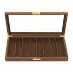 Knife Display Case Knife Storage Box Knife Display Case Organizer Collection Box Glass Metal Flannelette Walnut Color/Black