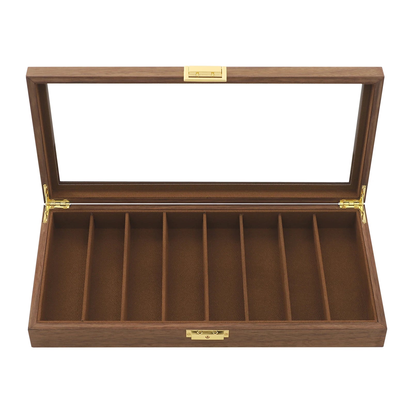 Knife Display Case Knife Storage Box Knife Display Case Organizer Collection Box Glass Metal Flannelette Walnut Color/Black