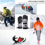 1Pair Heated Gloves Anti-Slip Electric Winter Heating Gloves Rechargeable Waterproof for Outdoor Climbing Hiking Skiing Cycling