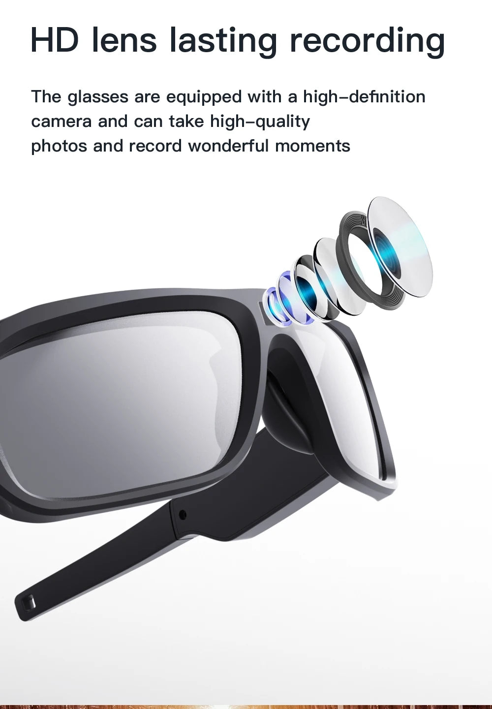 4K Video Glasses HD Smart Glasses Sports Outdoor Portable Motorcycle And Bicycle Recorder Camera 2hour Video Recording Time