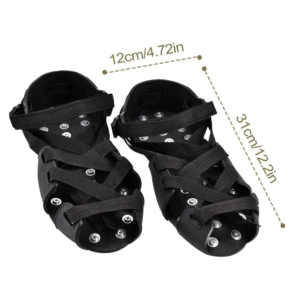 Crampons For Hiking Boots 32-Spikes Crampons Ice Cleats Traction Snow Grips Winter Ice Snow Grips Traction Cleats For Walking