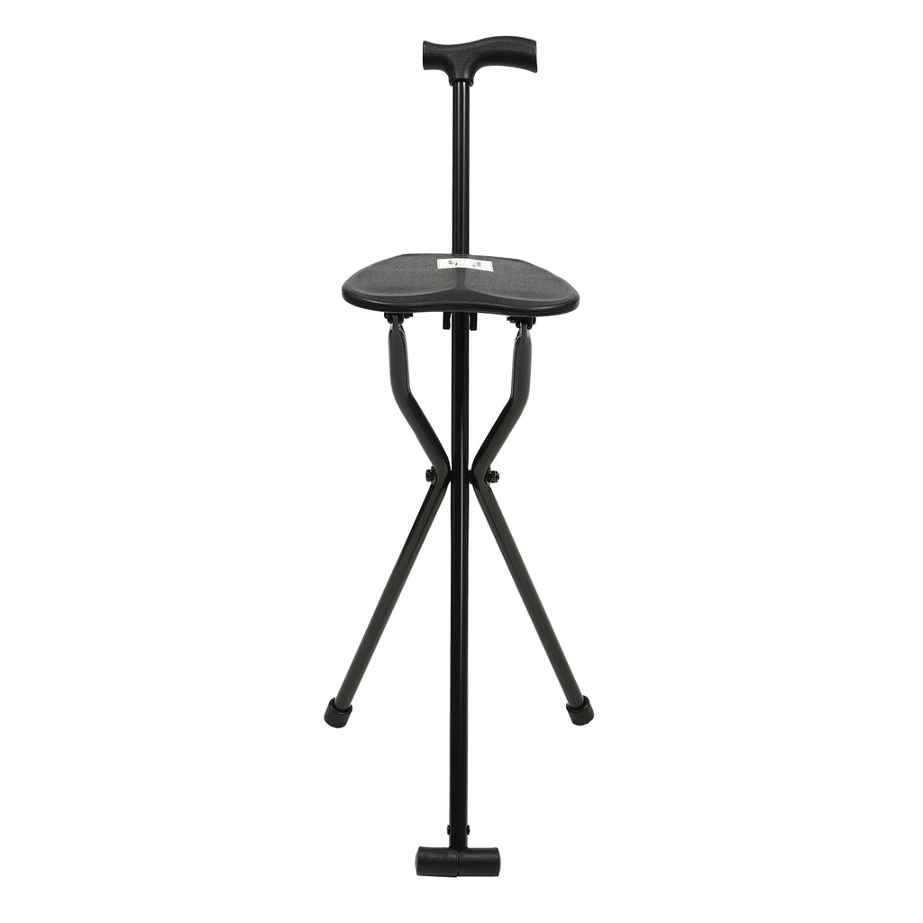 Walking Stick Cane Chair Folding Cane with Seat 35.4 Inches Tall and Supports up to 249.12lbs