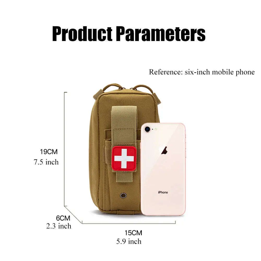 First Aid Pouch EMT IFAK Medical Pouch Waist Pack Utility Tool Pouch EDC Pouch Outdoor 1000D Tourniquet Holder
