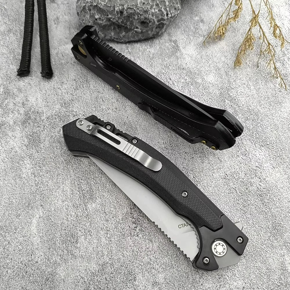 Outdoor Flipper 440C Blade Portable Utility Sharp Tactical Hunting Knife Self Defense Rescue Folding Knife with Clip
