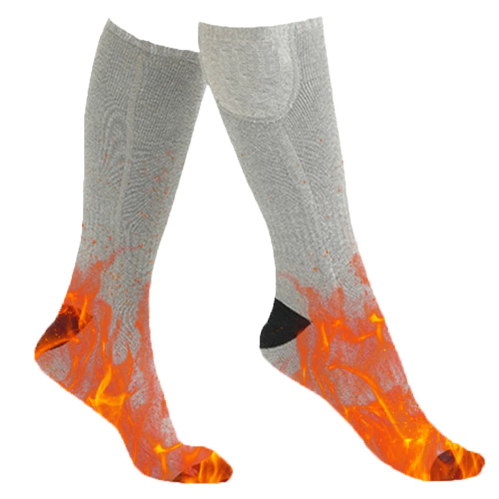 Unisex Battery Heated Socks Breathable 3 Level Temperature Rechargeable Heated Socks Cozy Cold-Proof for Camping Fishing Cycling