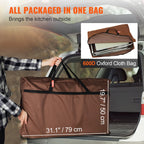 SucceBuy Camping Kitchen Table Folding Outdoor Cooking Table w/Storage Carrying Bag Aluminum Cook Station