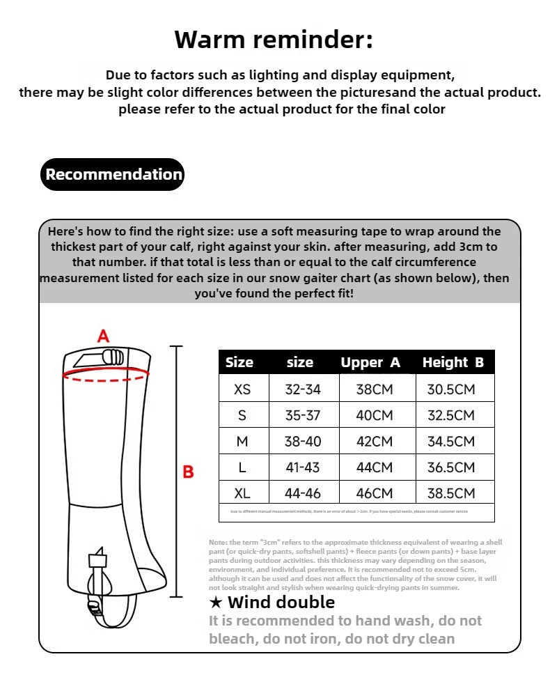 Hiking Gaiters Outdoor Travel Leg Warmers Waterproof