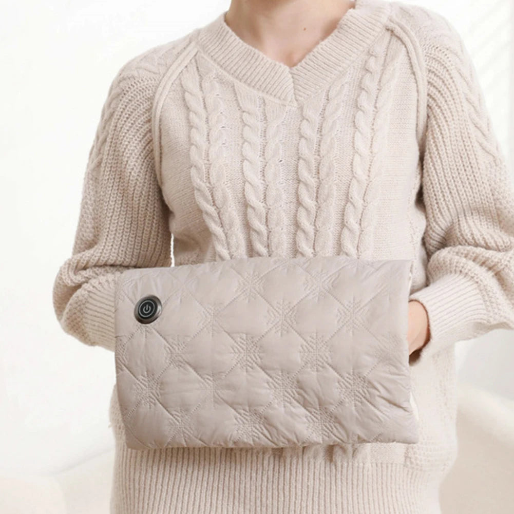 Electric Hand Warmer Electric Heated Gloves 3 Heating Level Hand Warmer Pouch USB Charging Soft Heating Mitts for Winter